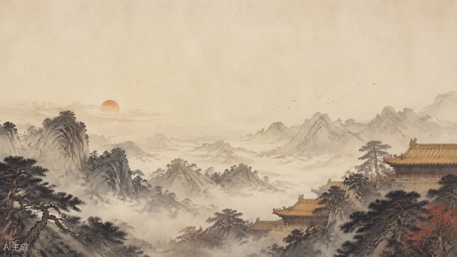 《嫔妃三千：为何我独登王座》水墨山水背景